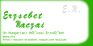 erzsebet maczai business card